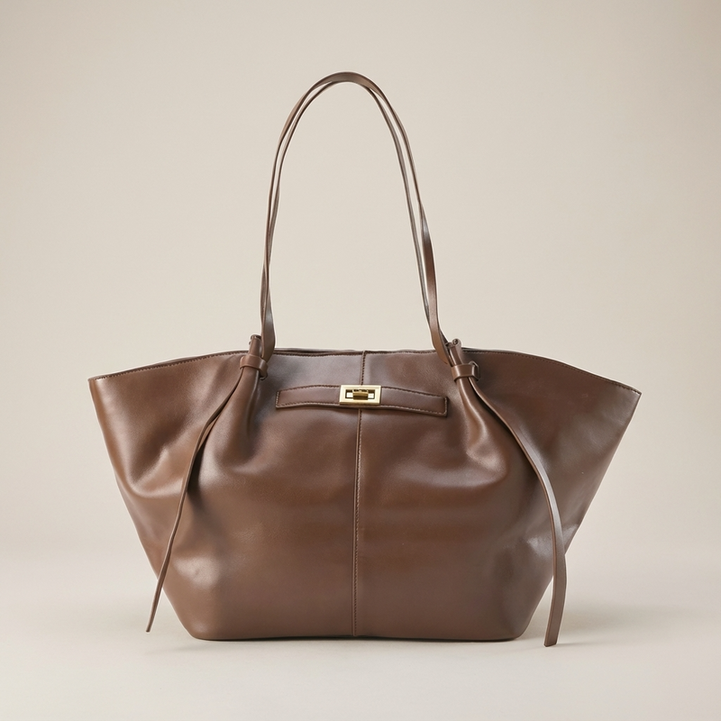 Bolso Tote Comprador para Mujeres Marielle | Silueta Ancha, Detalle de Cierre Giratorio
