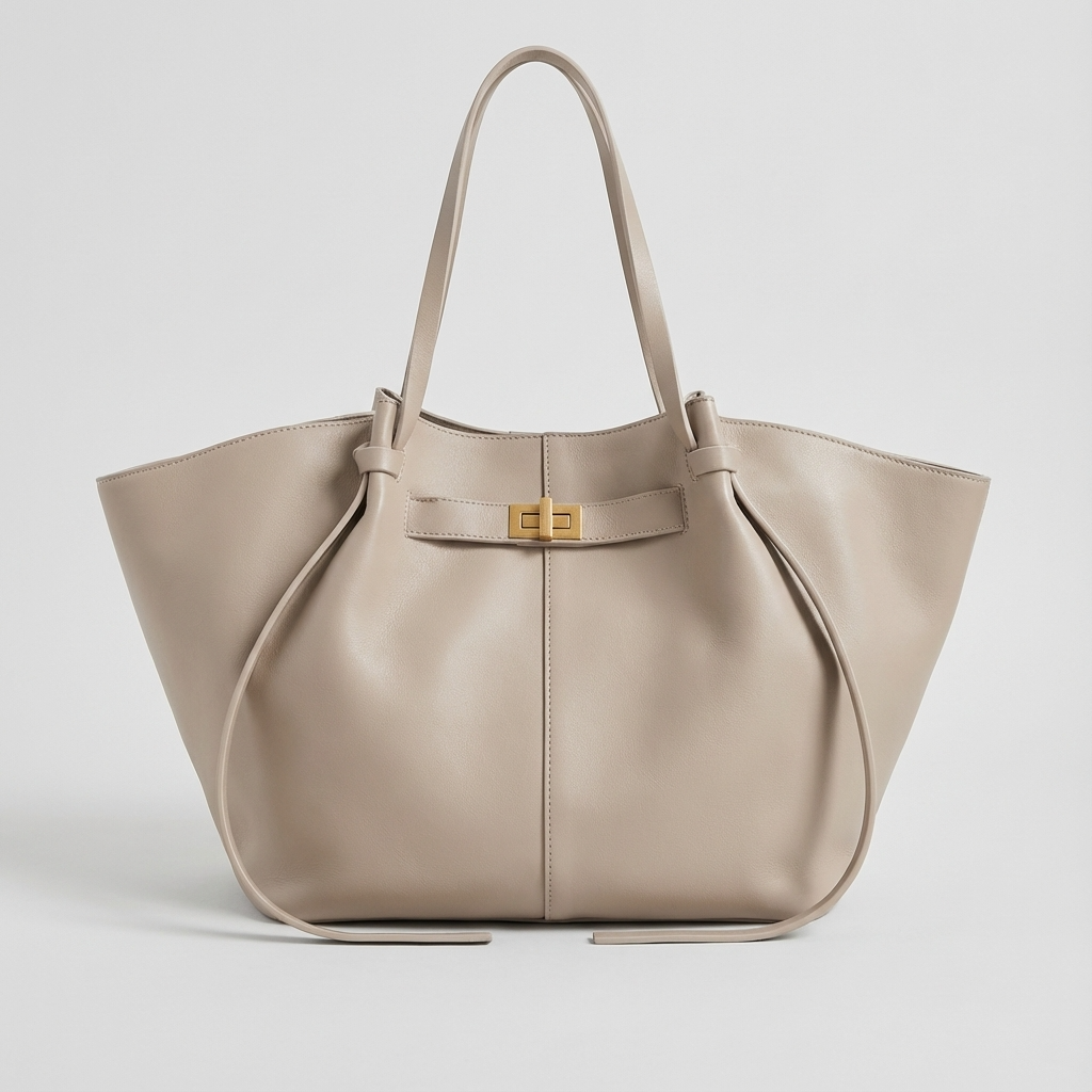 Bolso Tote Comprador para Mujeres Marielle | Silueta Ancha, Detalle de Cierre Giratorio