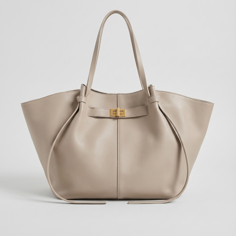 Bolso Tote Comprador para Mujeres Marielle | Silueta Ancha, Detalle de Cierre Giratorio