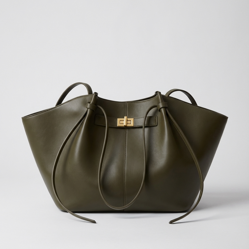 Bolso Tote Comprador para Mujeres Marielle | Silueta Ancha, Detalle de Cierre Giratorio