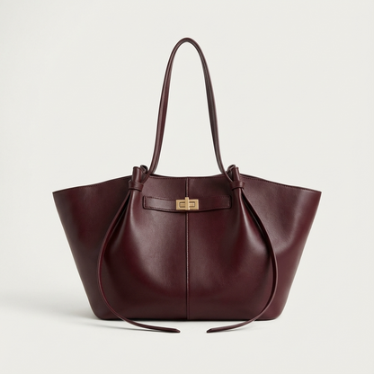 Bolso Tote Comprador para Mujeres Marielle | Silueta Ancha, Detalle de Cierre Giratorio