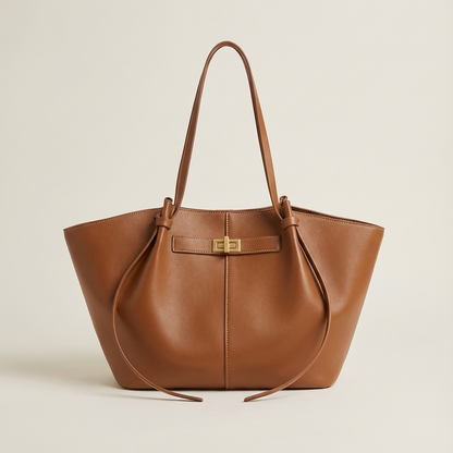 Bolso Tote Comprador para Mujeres Marielle | Silueta Ancha, Detalle de Cierre Giratorio