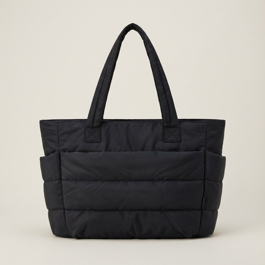 Bolso tote acolchado para mujer Luma | Nailon acolchado, Bolsillos laterales