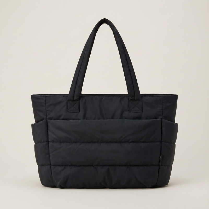 Bolso tote acolchado para mujer Luma | Nailon acolchado, Bolsillos laterales
