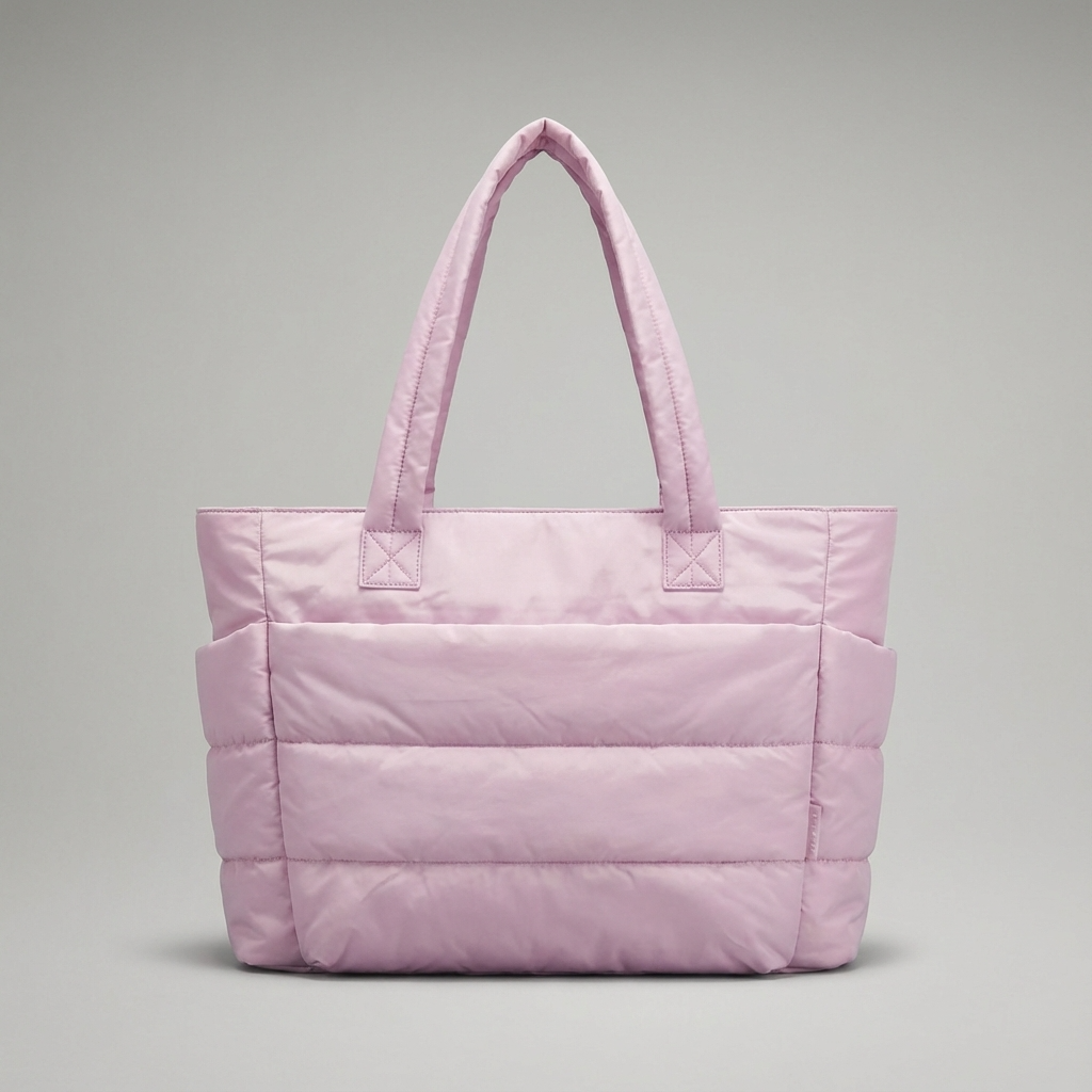 Bolso tote acolchado para mujer Luma | Nailon acolchado, Bolsillos laterales