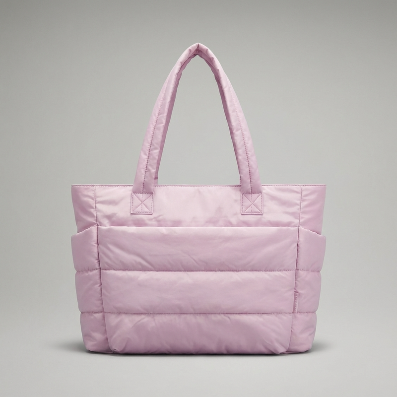 Bolso tote acolchado para mujer Luma | Nailon acolchado, Bolsillos laterales