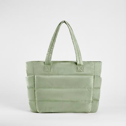 Bolso tote acolchado para mujer Luma | Nailon acolchado, Bolsillos laterales