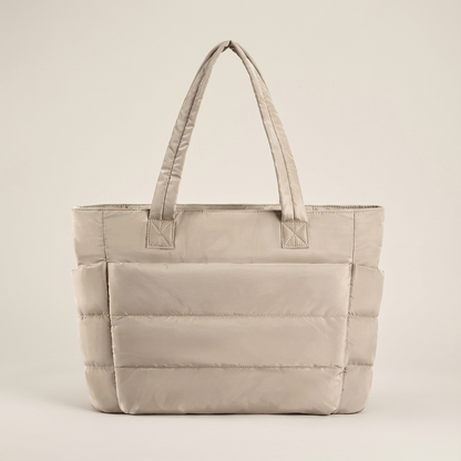Bolso tote acolchado para mujer Luma | Nailon acolchado, Bolsillos laterales