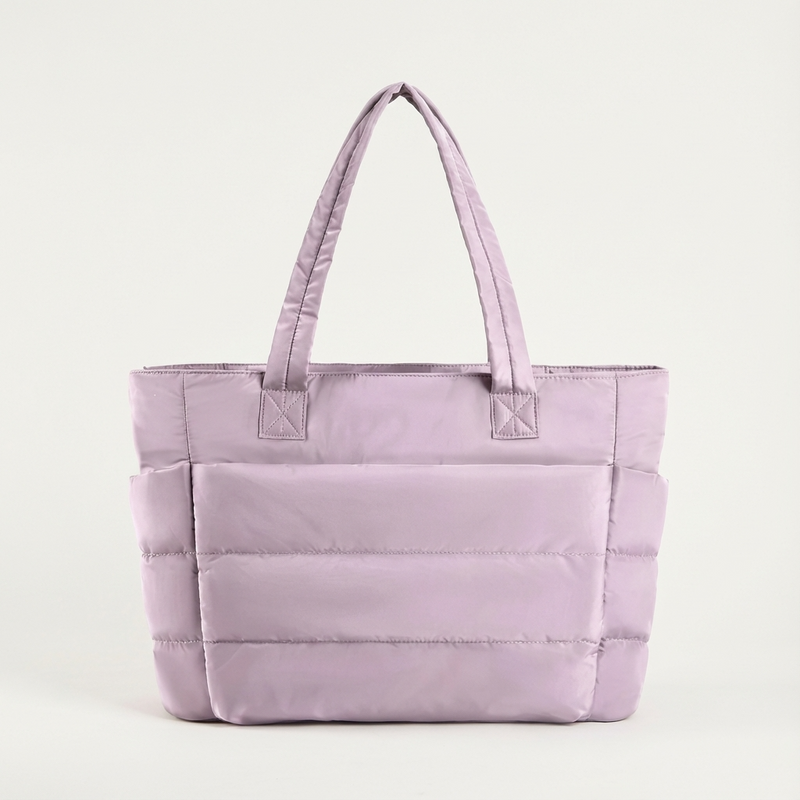 Bolso tote acolchado para mujer Luma | Nailon acolchado, Bolsillos laterales