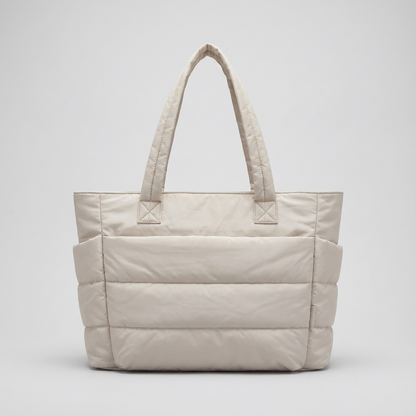 Bolso tote acolchado para mujer Luma | Nailon acolchado, Bolsillos laterales