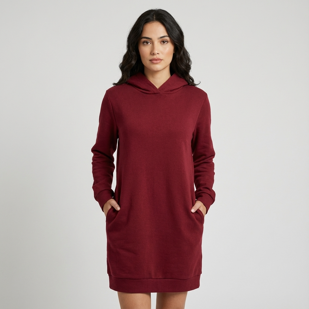 Bay Nyra Women’s Hoodie Dress | Relaxed Fit, Front Pouch Pocket