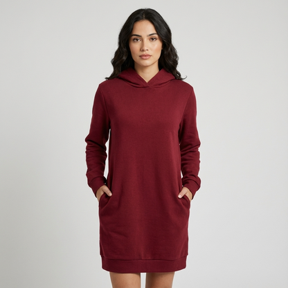 Bay Nyra Women’s Hoodie Dress | Relaxed Fit, Front Pouch Pocket