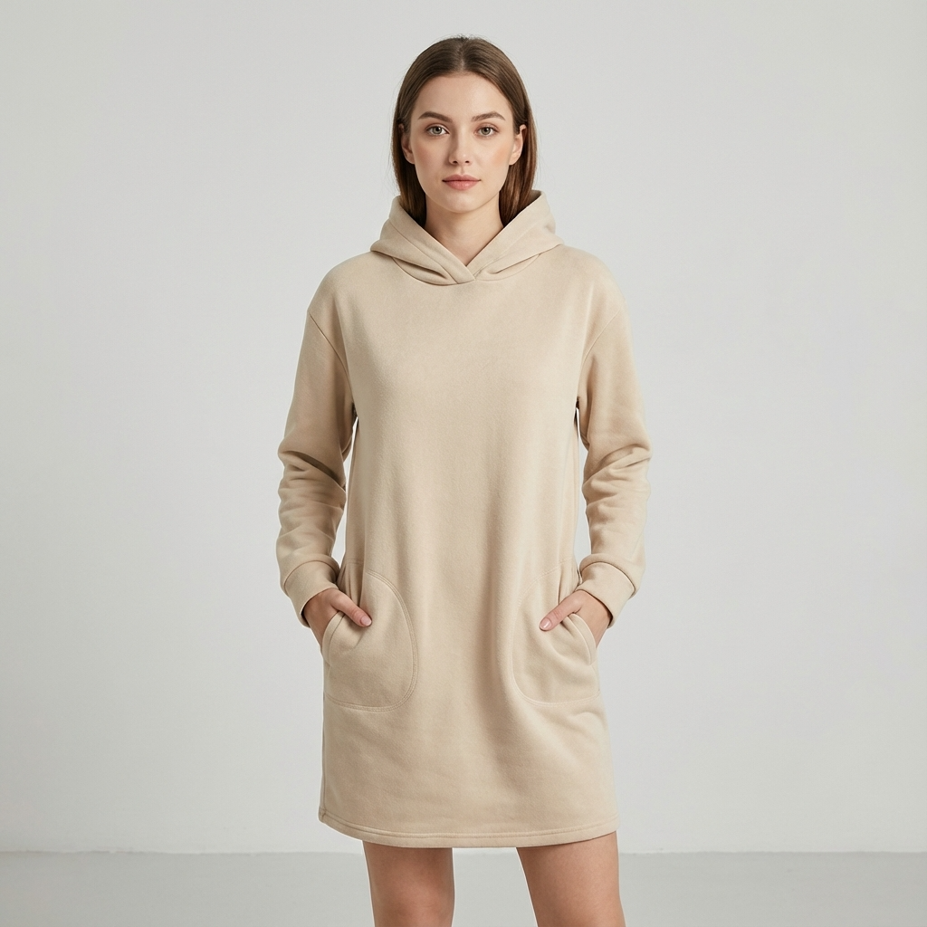 Bay Nyra Women’s Hoodie Dress | Relaxed Fit, Front Pouch Pocket