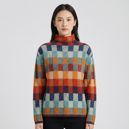 Pull en maille pour femmes Aureline | Bloc de couleurs, manches longues