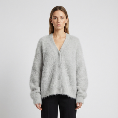 Cardigan pour femmes Seraphine | Texture en maille duveteuse, boutonné devant