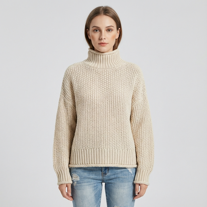 Pull Col Montant Femme Cressida | Tricot Texturé, Manches Longues