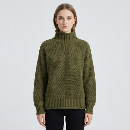 Pull Col Montant Femme Cressida | Tricot Texturé, Manches Longues