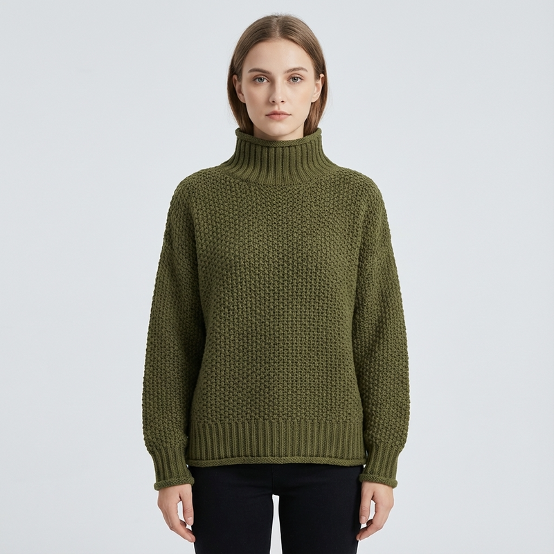 Pull Col Montant Femme Cressida | Tricot Texturé, Manches Longues