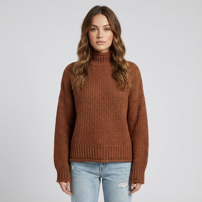 Pull Col Montant Femme Cressida | Tricot Texturé, Manches Longues