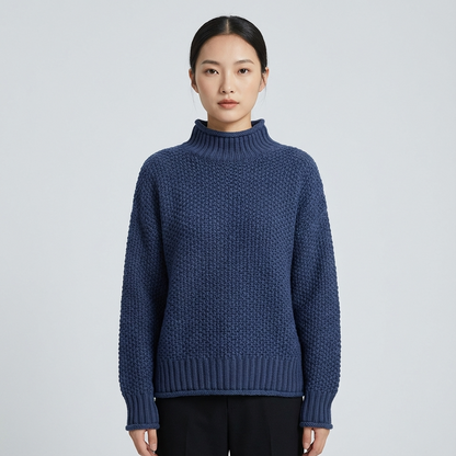 Pull Col Montant Femme Cressida | Tricot Texturé, Manches Longues