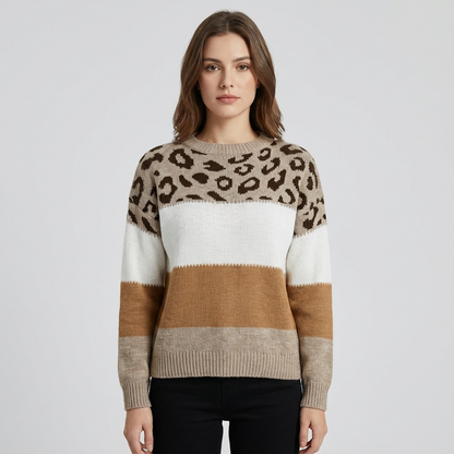 Liora Women’s Knit Sweater | Patterned Design, Relaxed Fit
