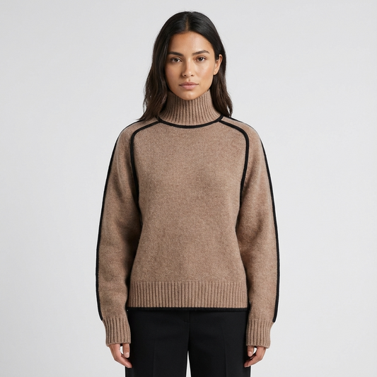 Suéter de cuello alto para mujer Luna | Mangas Largas, Corte Relajado y Ajustado