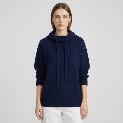 Pull à capuche confortable pour femmes Elara | Texture tricotée, capuche à cordon