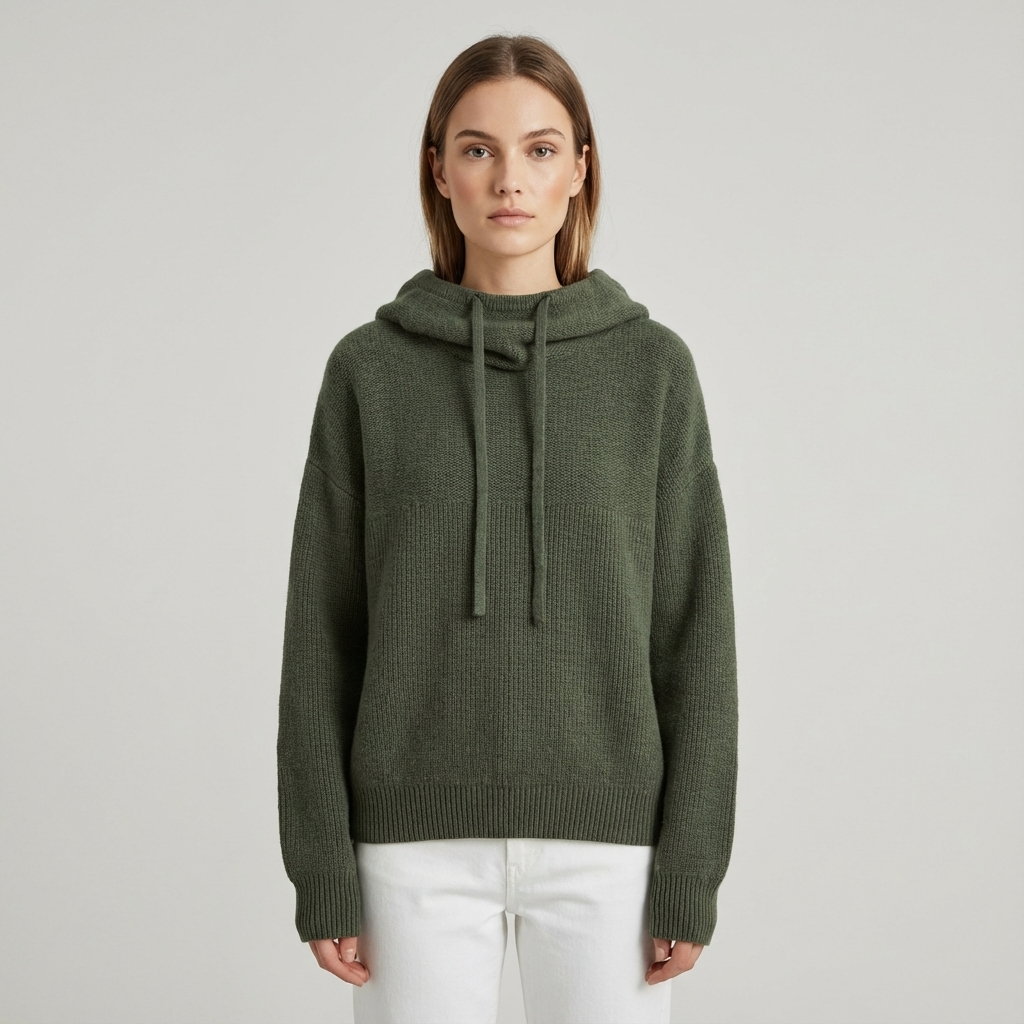 Pull à capuche confortable pour femmes Elara | Texture tricotée, capuche à cordon