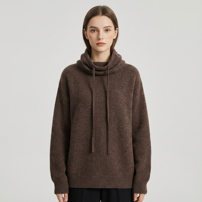 Pull à capuche confortable pour femmes Elara | Texture tricotée, capuche à cordon