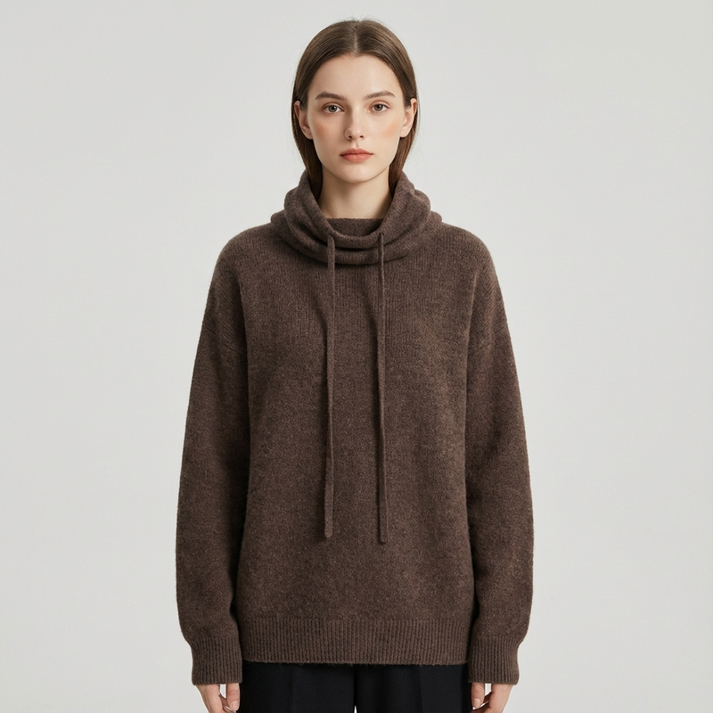 Pull à capuche confortable pour femmes Elara | Texture tricotée, capuche à cordon