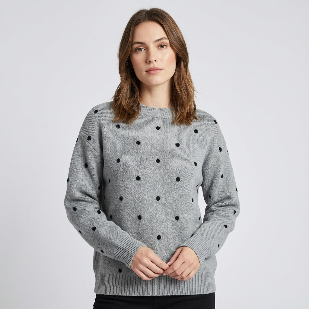 Pull Tricot Femme Dotte | Col Rond, Motif à Pois
