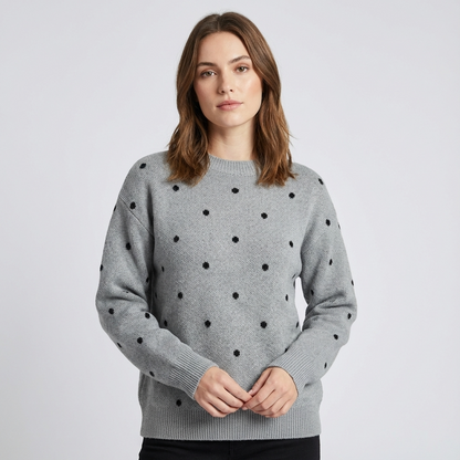 Pull Tricot Femme Dotte | Col Rond, Motif à Pois