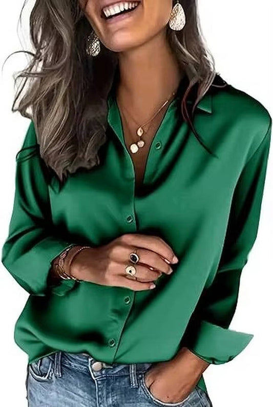 Romy Women's Satin Blouse - front view