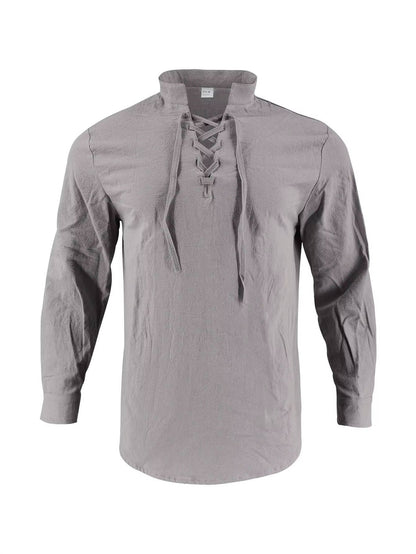 Xavier Men's Linen Shirt - close-up detail