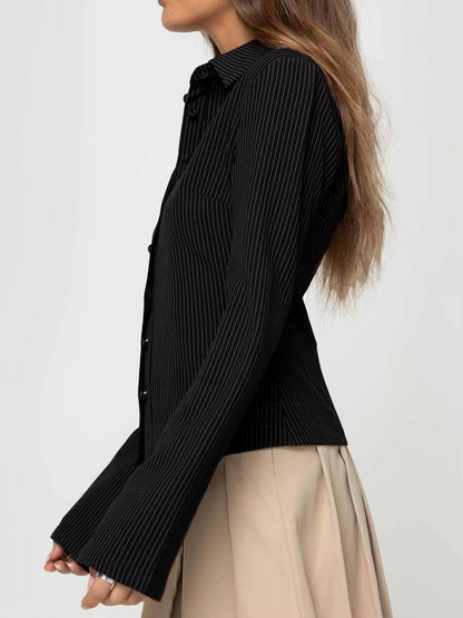 Iris Women's Striped Blouse - close-up detail