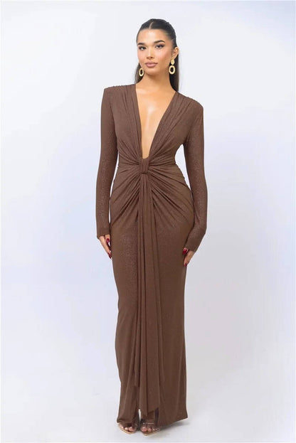 Vera Women's Pleated Maxi Dress - full-length view