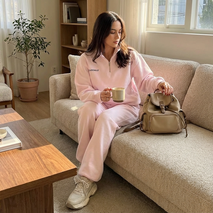 Ensemble survêtement Avery pour femme | Haut à demi-fermeture éclair, pantalon à taille élastique