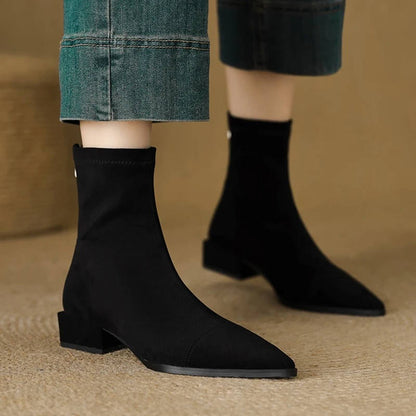 Nadia Women's Suede Ankle Boots - close-up detail
