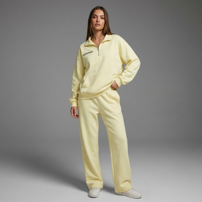 Ensemble survêtement Avery pour femme | Haut à demi-fermeture éclair, pantalon à taille élastique