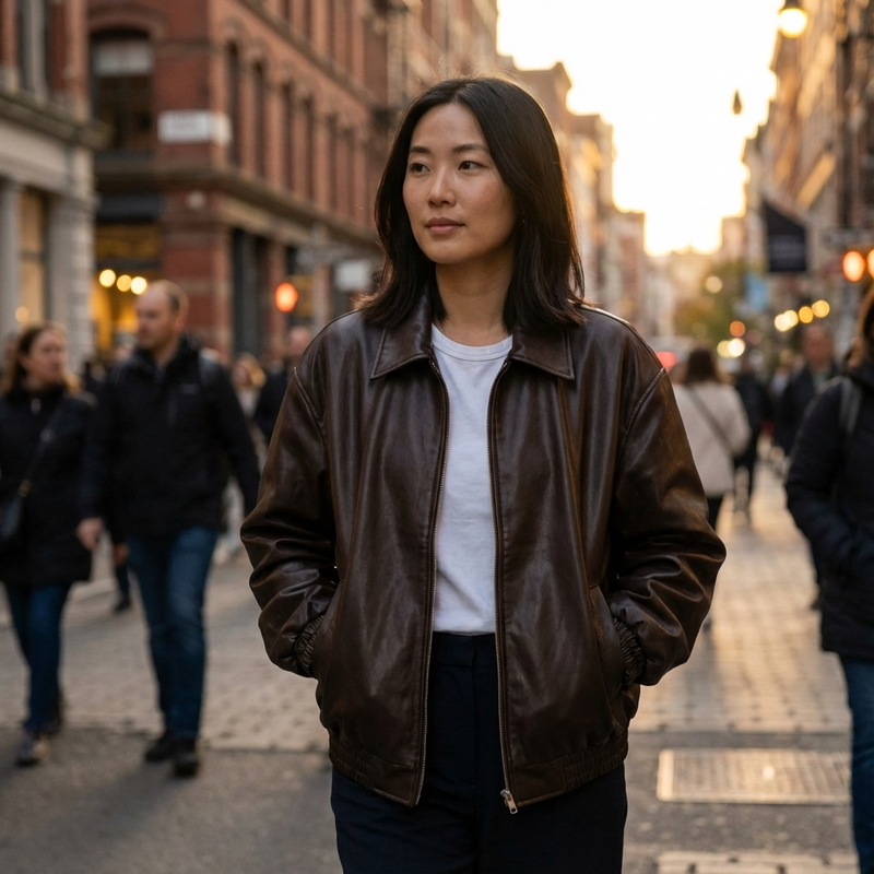 Bomber pour femmes NATALIA | Fermeture éclair devant, silhouette courte