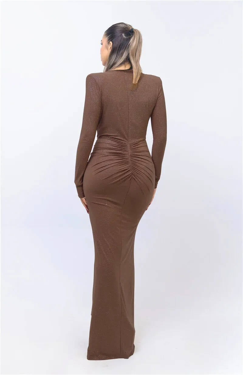 Vera Women's Pleated Maxi Dress - back view