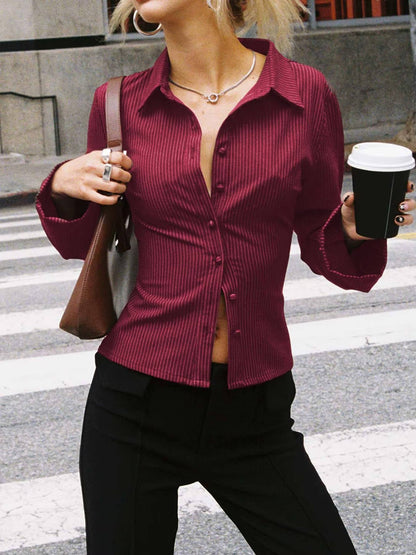 Iris Women's Striped Blouse - full-length view