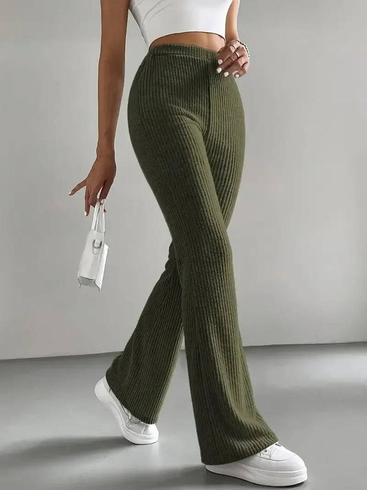 Ivy Women's Ribbed Knit Trousers - front view