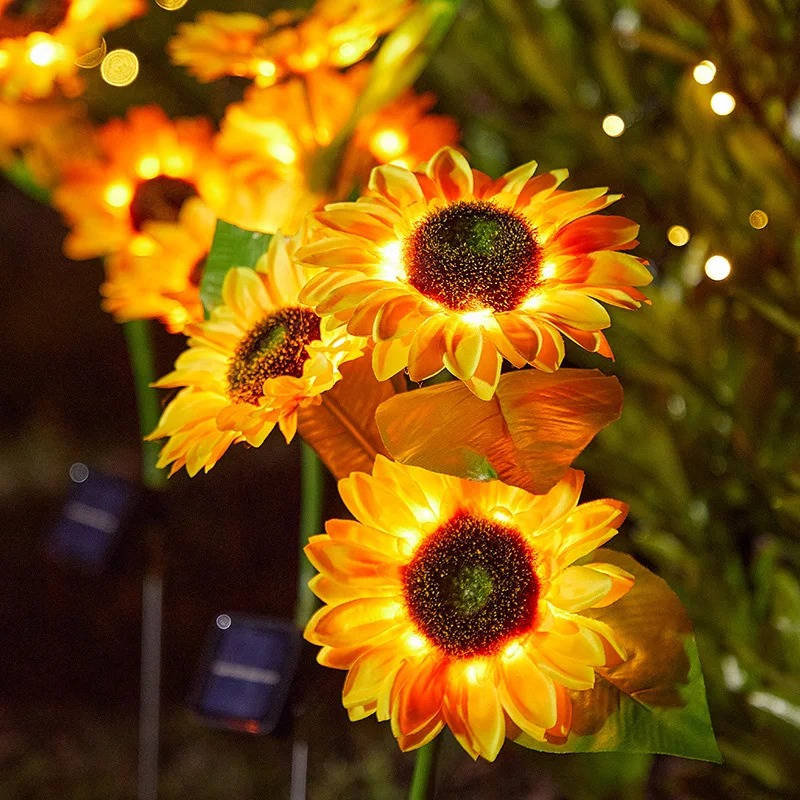 Marlow Solar Sunflower Light - styled view