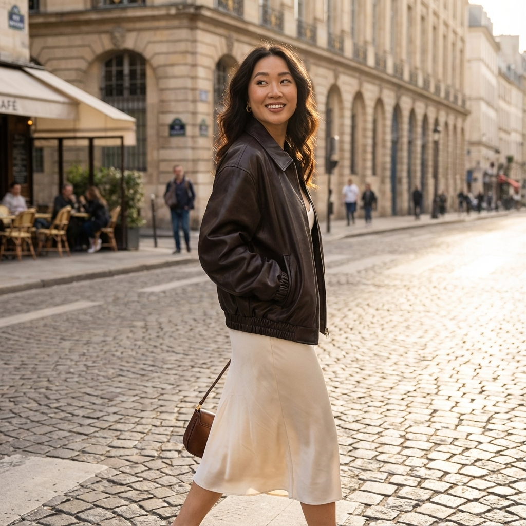 Bomber pour femmes NATALIA | Fermeture éclair devant, silhouette courte