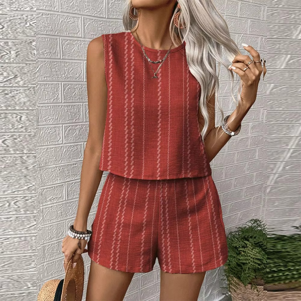 Sophie Women's Striped Tank Top - fabric and finish detail