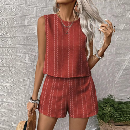Sophie Women's Striped Tank Top - fabric and finish detail