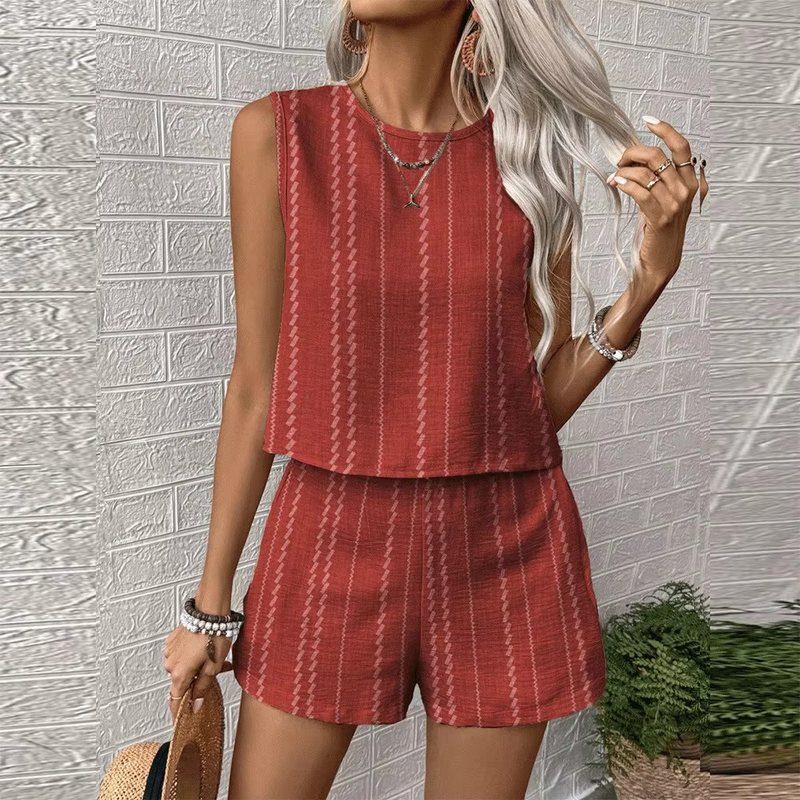 Sophie Women's Striped Tank Top - fabric and finish detail