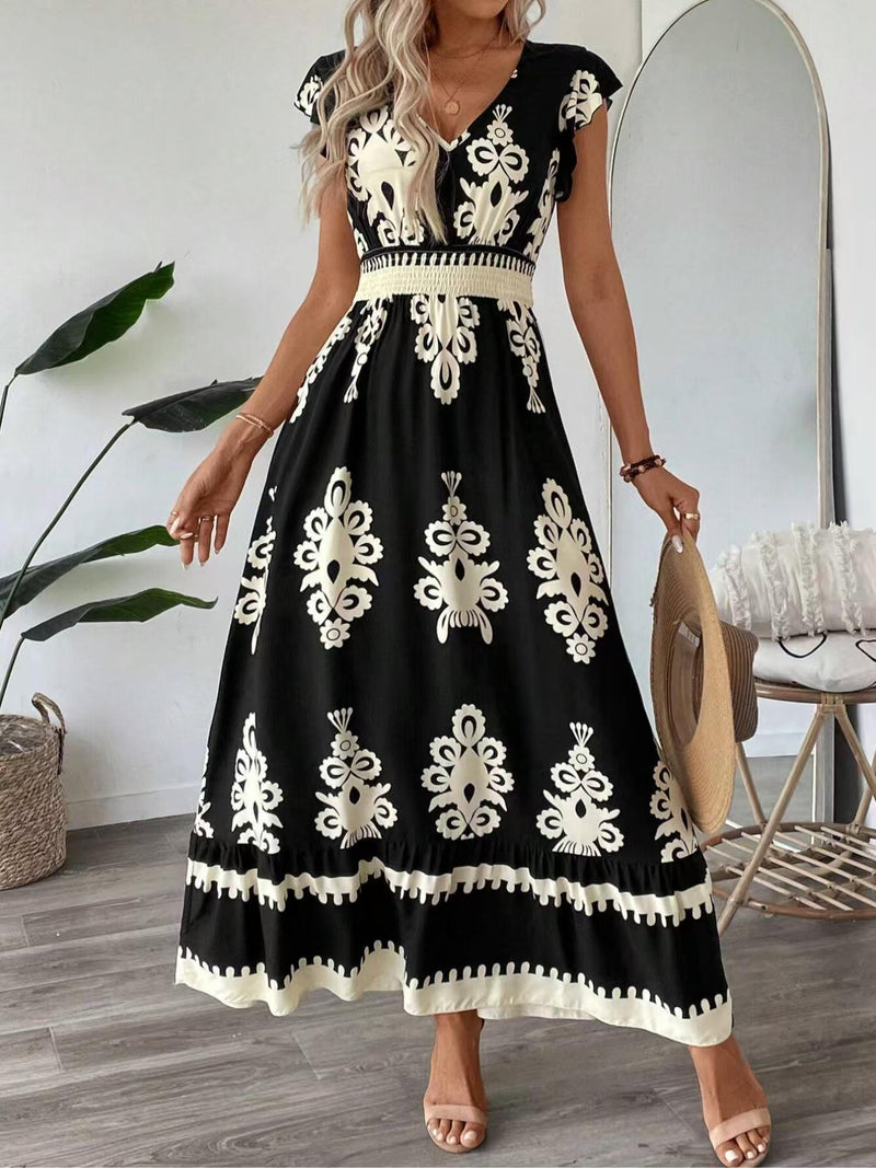 Iris Women's Printed Dress - back view