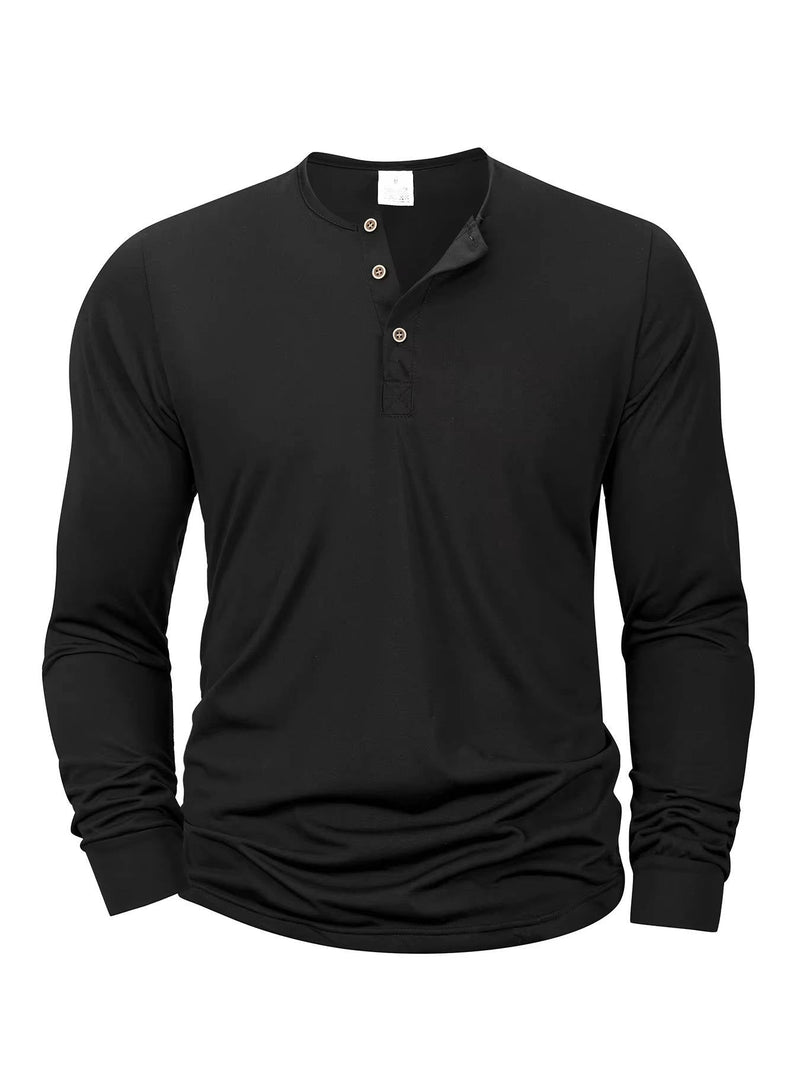 Ambrose Men's Sleeve Henley - fabric and finish detail